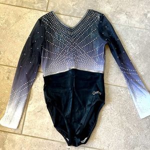 Quatro Dimension Black Long Sleeve Adult Medium Gymnastics Leotard